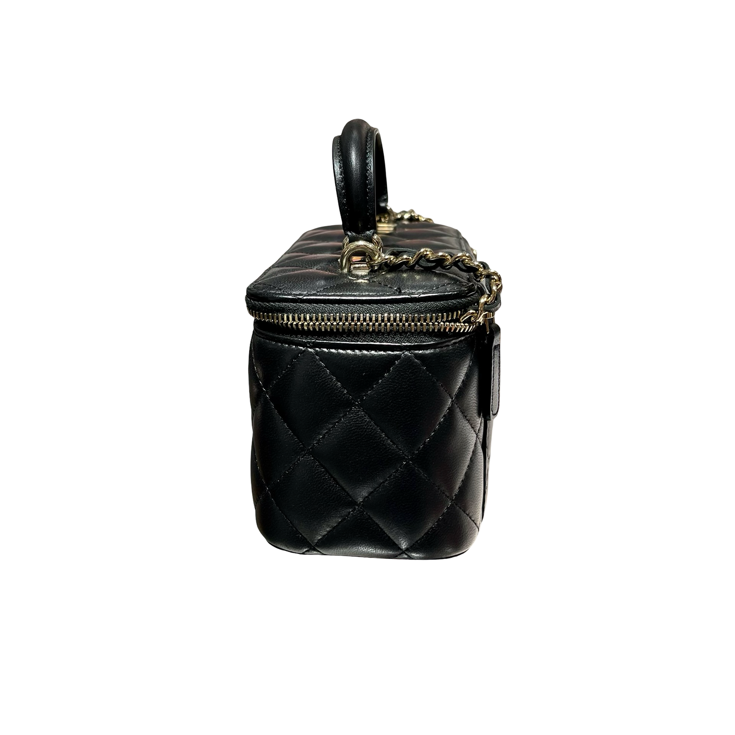 CHANEL VANITY CASE BLACK LAMBSKIN GHW [3000610]