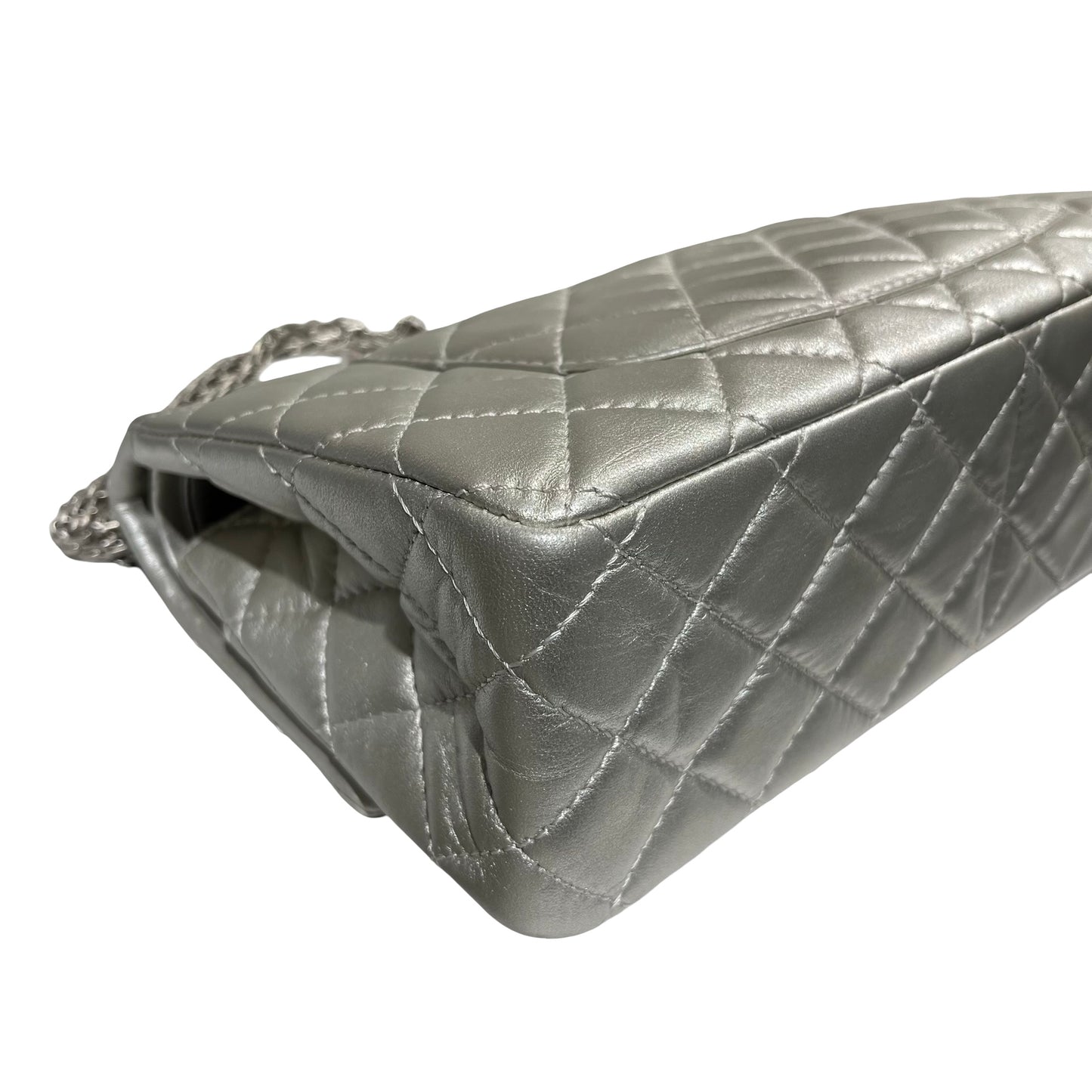 CHANEL SILVER PHW 2.55 27CM LAMBSKIN [3001051]