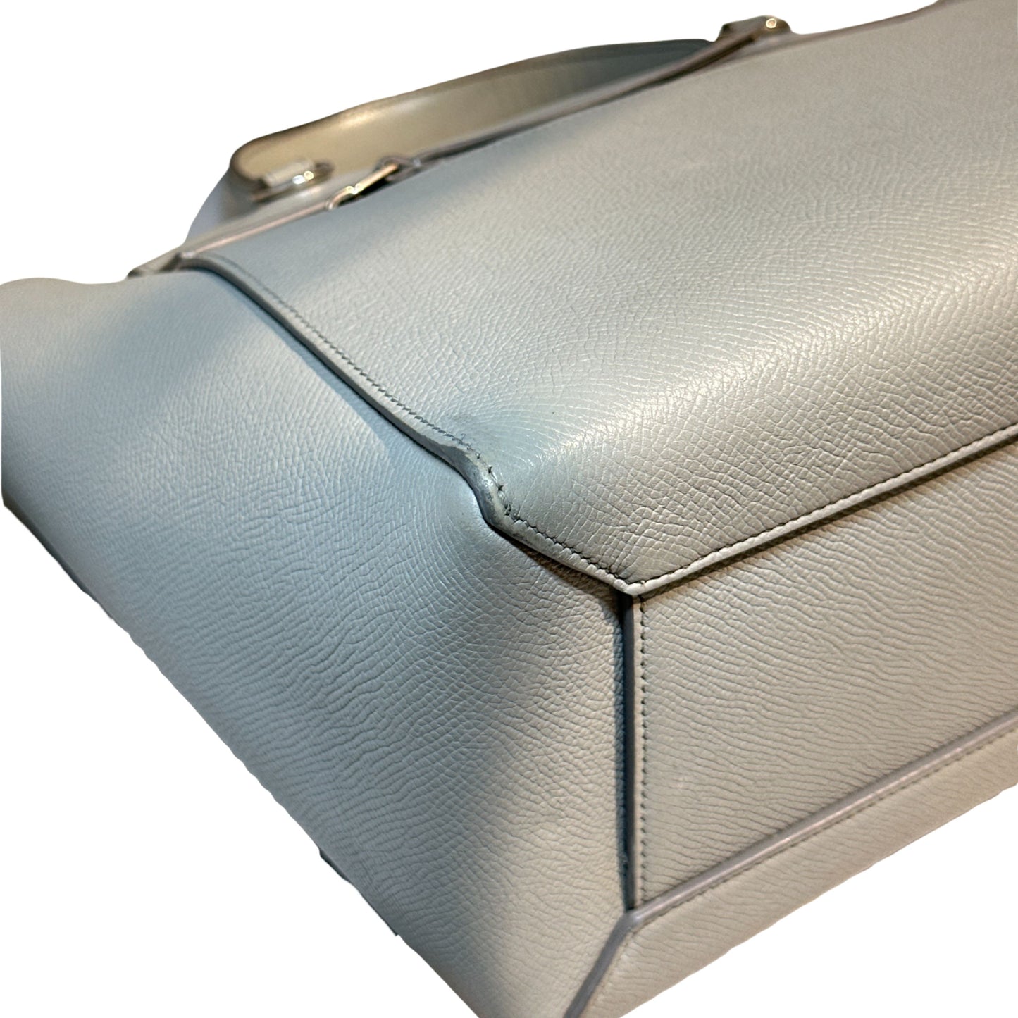 Used CÉLINE Belt Shoulder Bag Grey PHW