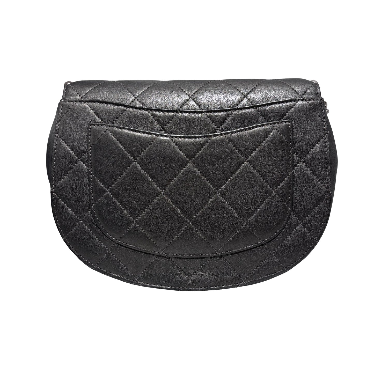 Used CHANEL Metallic Bubble Flap Bag Cross body bag Dark Grey