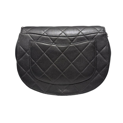 Used CHANEL Metallic Bubble Flap Bag Cross body bag Dark Grey