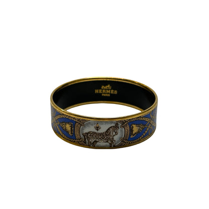 Used HERMES Enamel Enamel Bangle BANGLE Blue Gold