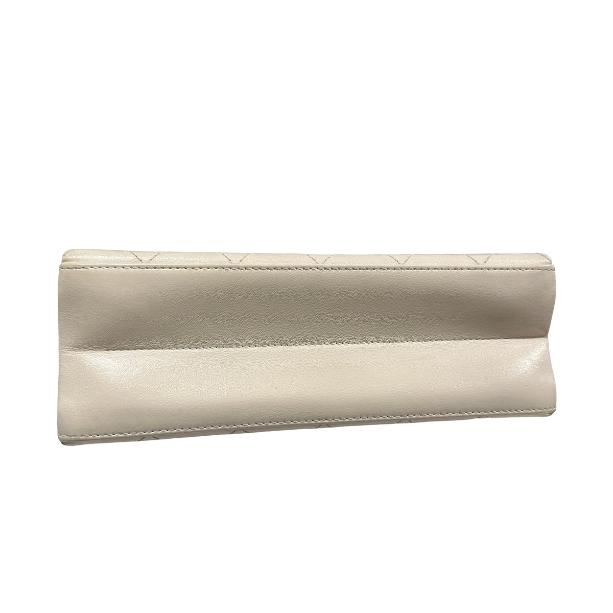 Used CHANEL Quilted Smooth Leather Small Coco Luxe Flap Bag Handbag White Gold