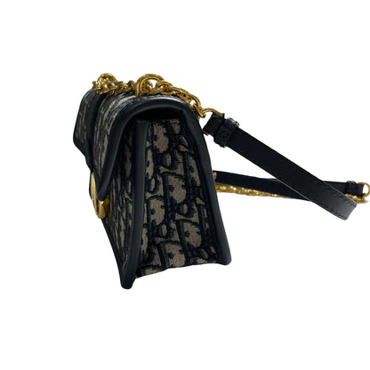 Used DIOR Oblique Oblique Montaigne 30 Crossbody Bag Navy blue
