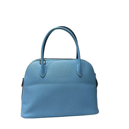 Used HERMÈS BOLIDE 27 Two Way Shoulder Bag Blue PHW
