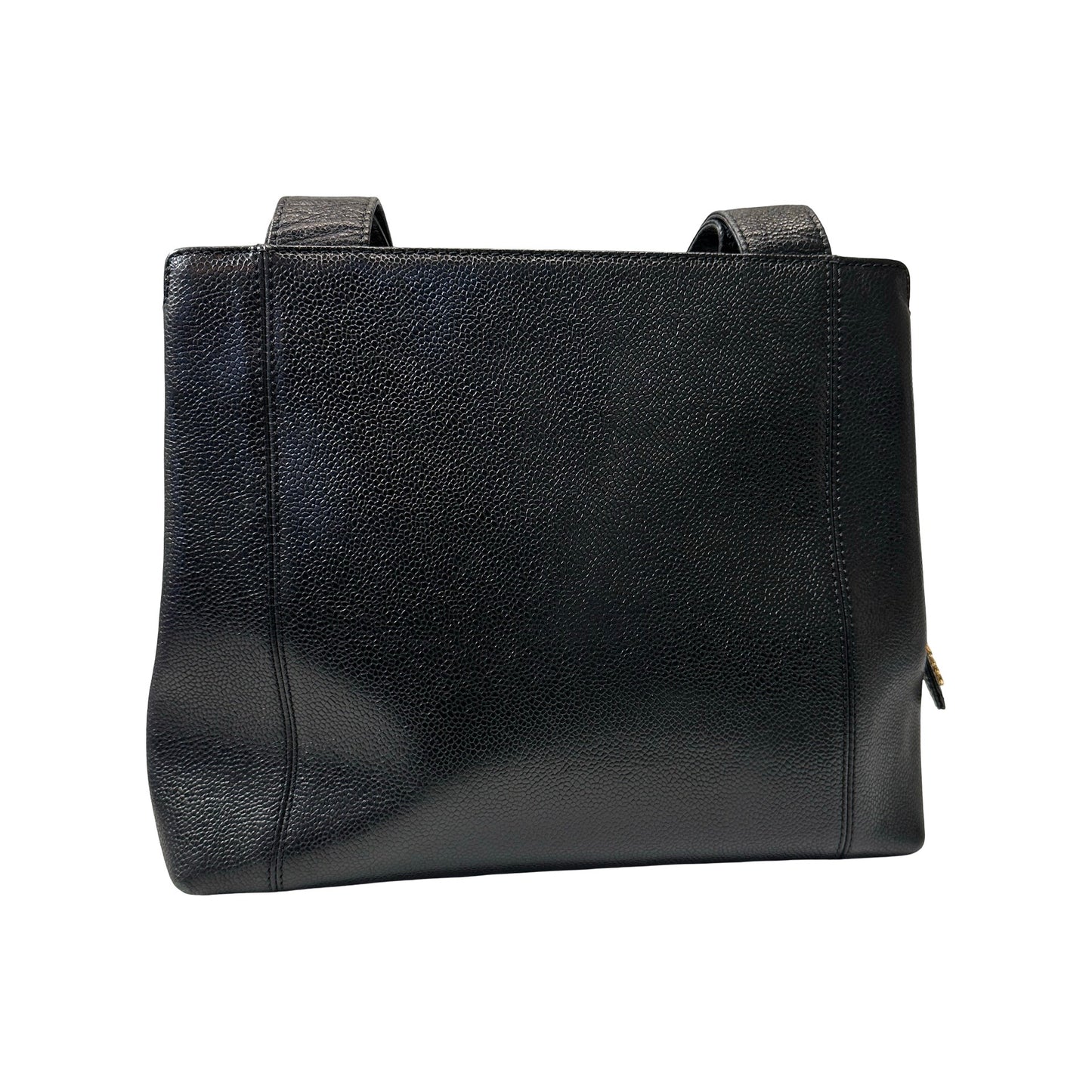 Used CHANEL Caviar Leather Vintage Shoulder Shoulder Bag GHW Black
