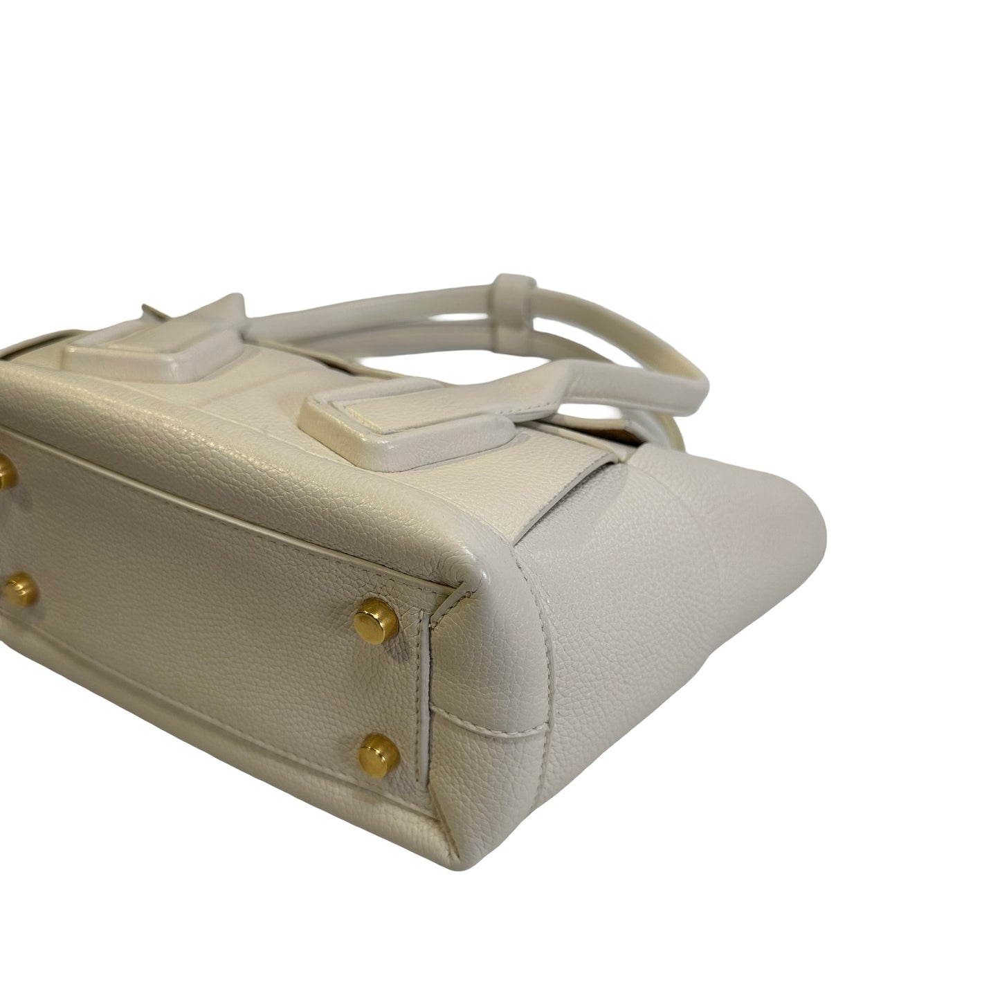 Used BOTTEGA VENETA Intrecciato Arco Handbag White