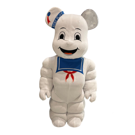 Used BEAR BRICKS Plush Stay Puft Marshmallow Man Bearbrick Plush Accessories White Blue Red