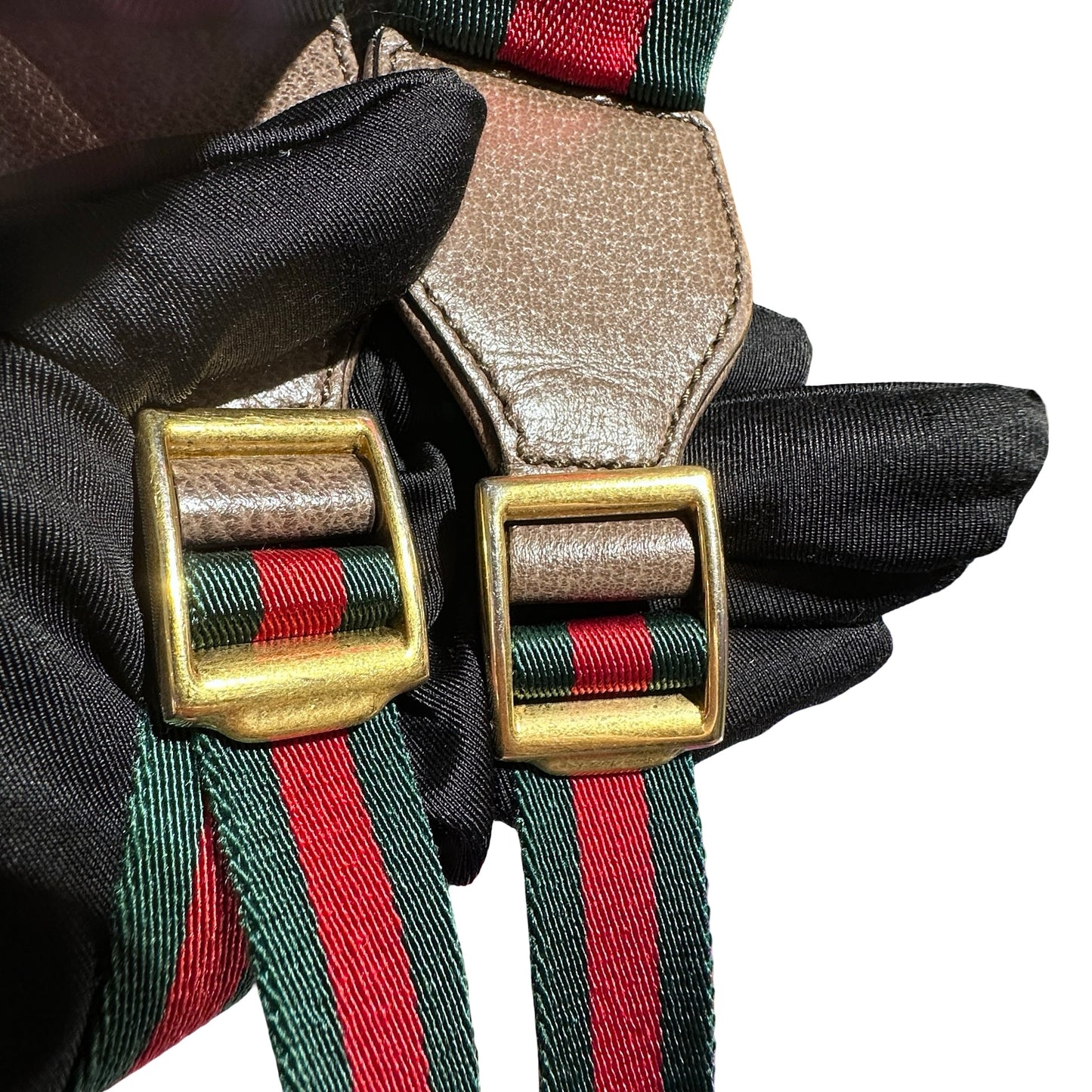 Used Gucci Coated Canvas Backpack Brown GHW