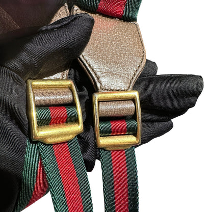 Used Gucci Coated Canvas Backpack Brown GHW