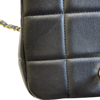 Used CHANEL Lambskin 23C Monaco Mini square flap bag Cross body bag Black