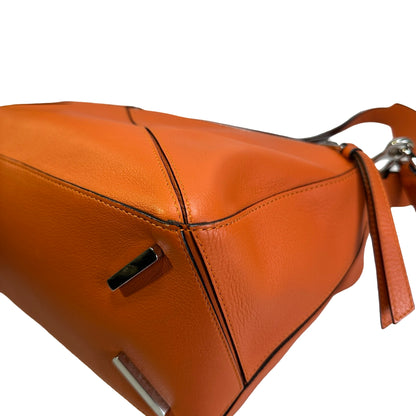 Used LOEWE Leather Puzzle Bag Handbag Orange