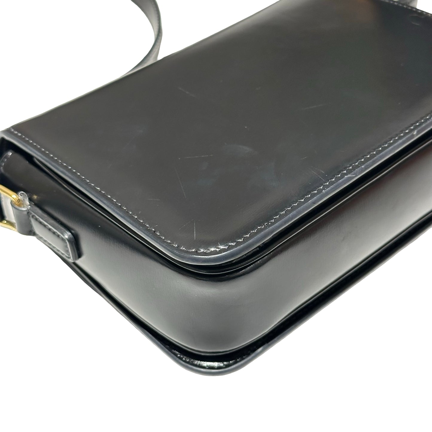 Used CÉLINE Trimphe Teen Cross Body Bag Black GHW