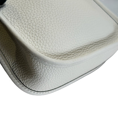 Used HERMES Clemence Evelyne Crossbody Bag White