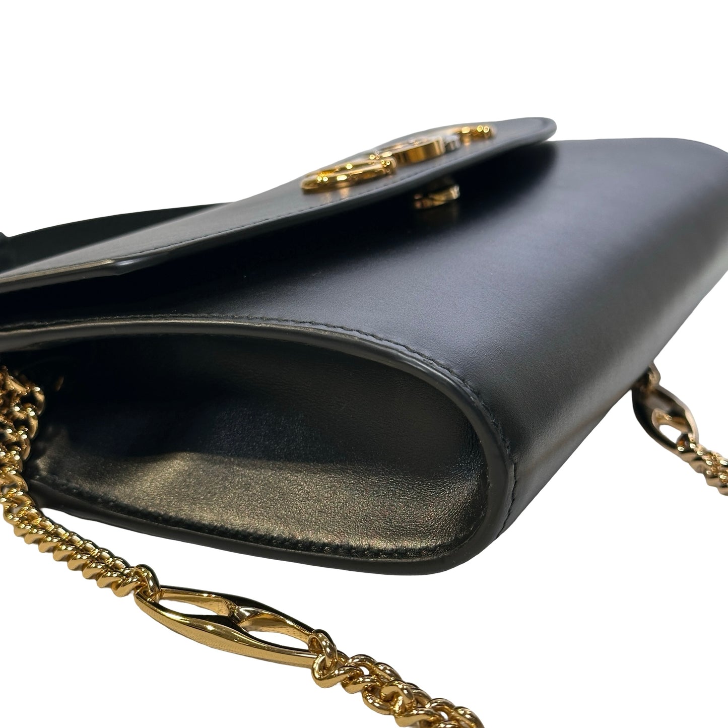 GUCCI Leather Zumi Shoulder Bag Black