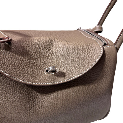New HERMÈS Clemence leather Lindy 26 Shoulder Bag Etoupe PHW
