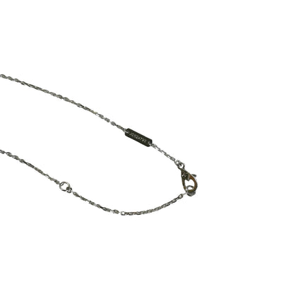 Used VAN CLEEF & ARPELS White Gold Chalcedony Vintage Alhambra Necklace Silver Blue