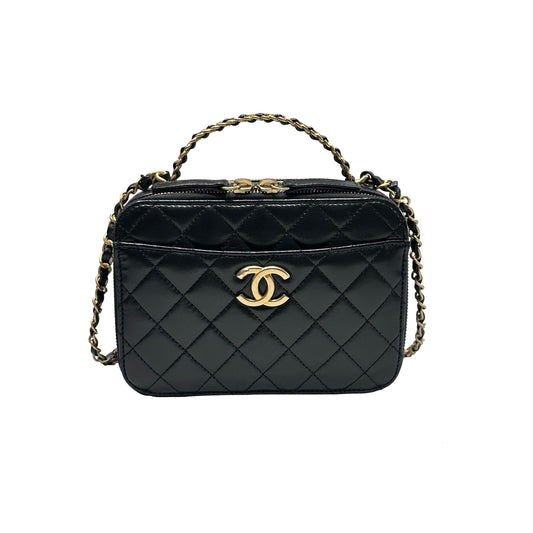 Used CHANEL Camera Bag Black GHW