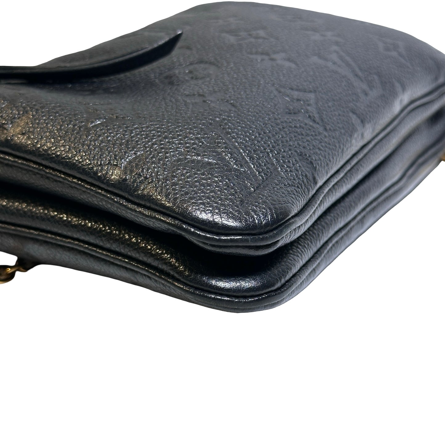 Used LOUIS VUITTON Monogram Eclipse coated canvas Double Zip Pochette Shoulder Bag Black GHW