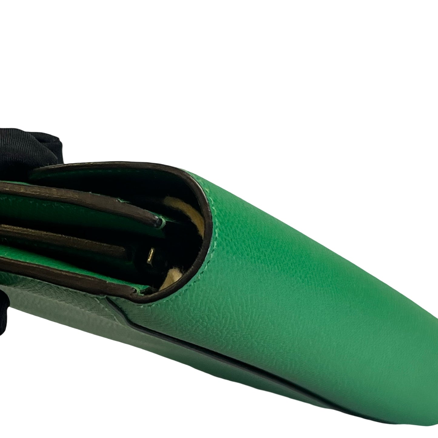 Used HERMES Epsom Calfskin Constance Long wallet Green Silver