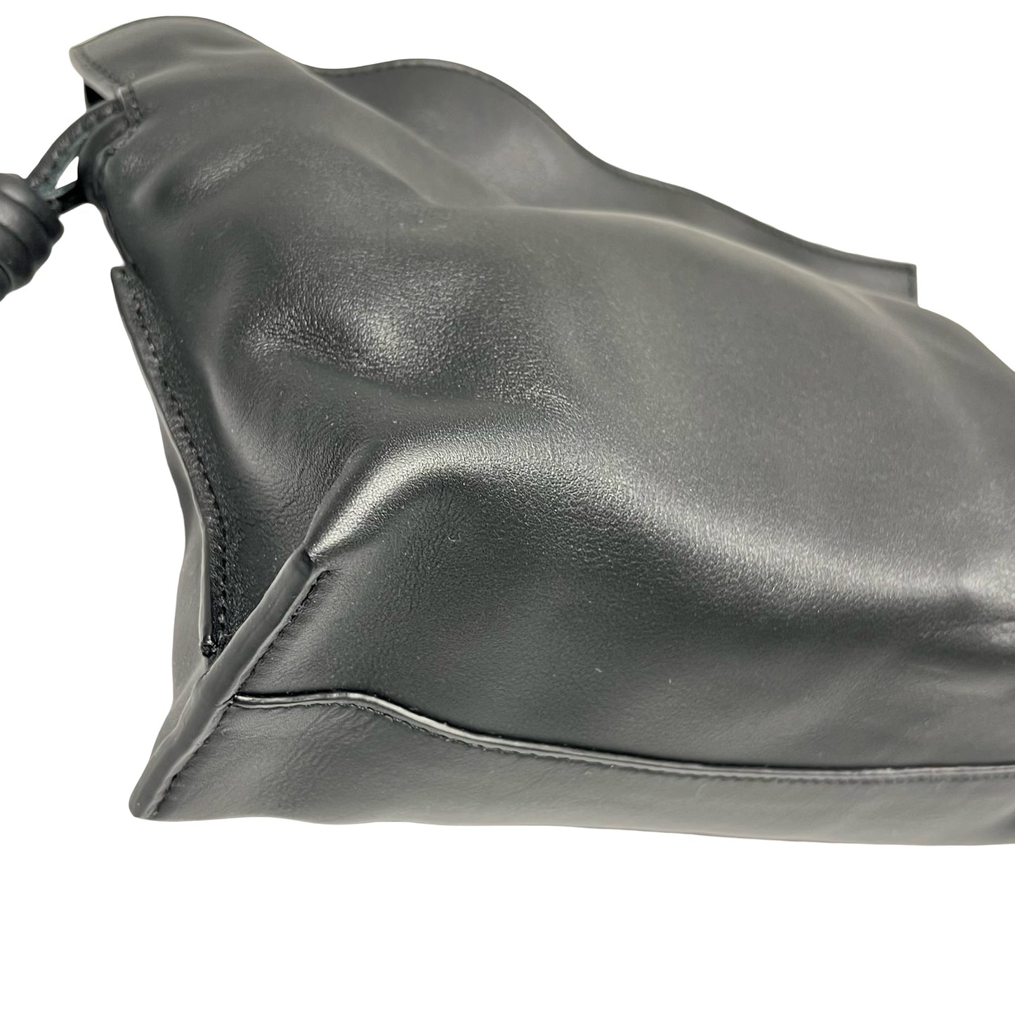 Used LOEWE Calfskin Leather Hamenco Cross Body Bag Black