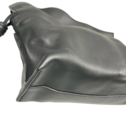 Used LOEWE Calfskin Leather Hamenco Cross Body Bag Black