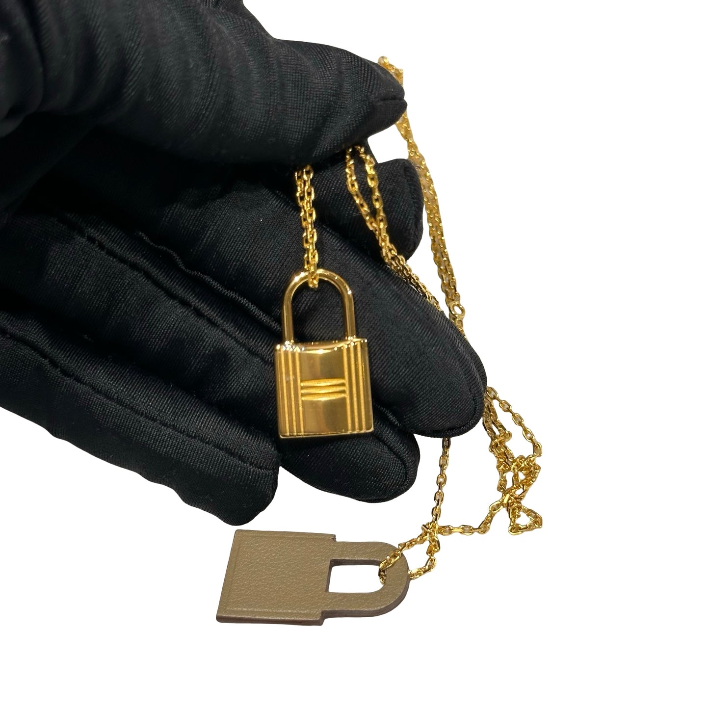 Unused HERMÈS Neeklace Etoupe (18) GHW