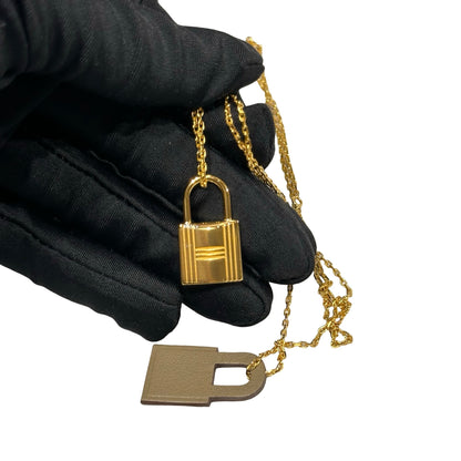 Unused HERMÈS Neeklace Etoupe (18) GHW