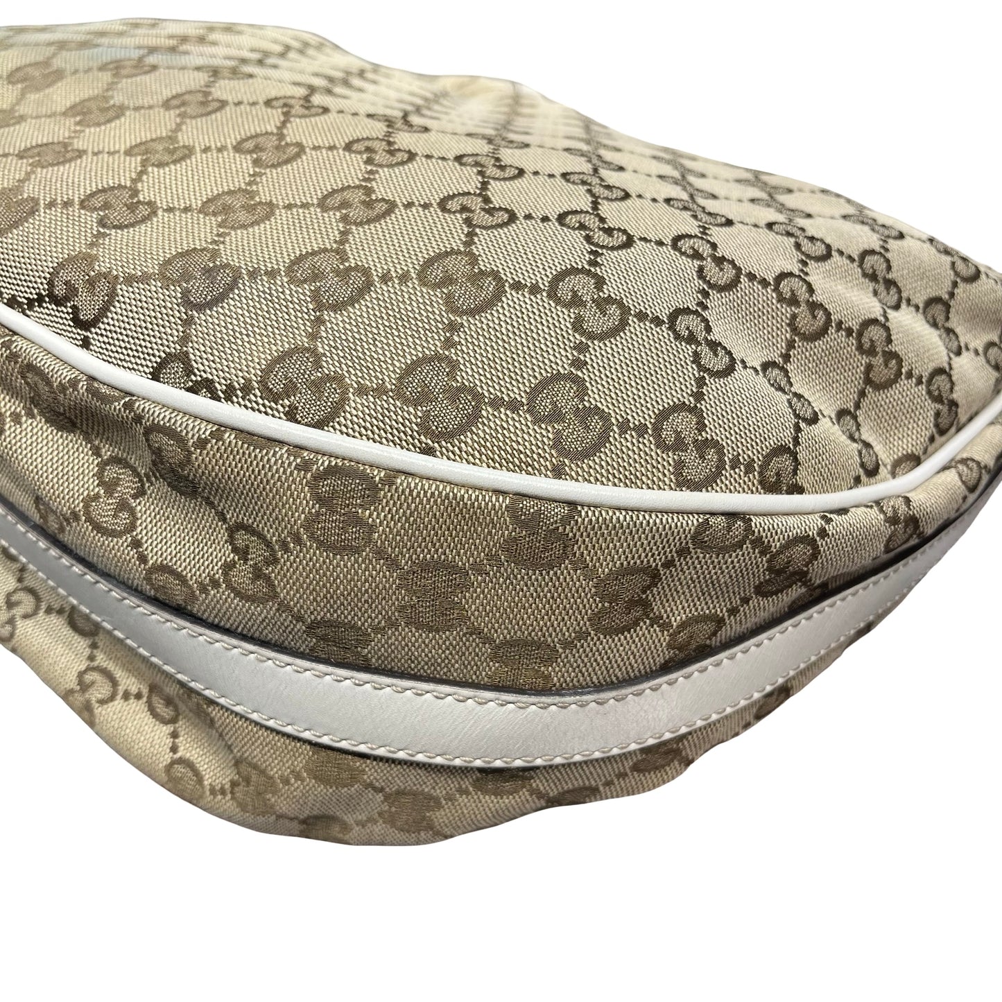 Used GUCCI Monogram Hobo Bag Beige Brown