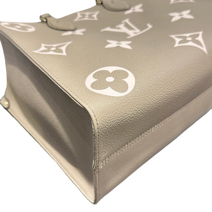 Used LOUIS VUITTON Monogram On the Go Tote Bag Grey GHW