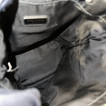 Used PRADA Nylon Re-Nylon Pouch Bucket Bag Black PHW