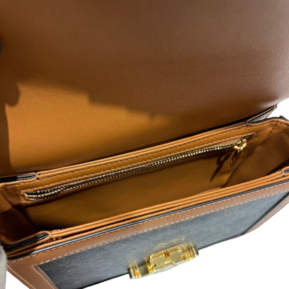 Used CÉLINE Triomphe Cross Body Bag Brown GHW