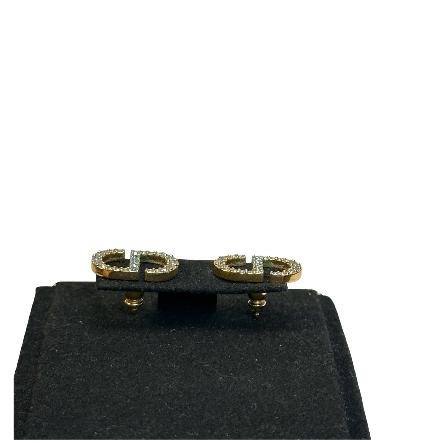 Used DIOR CD Earrings Gold，Blue