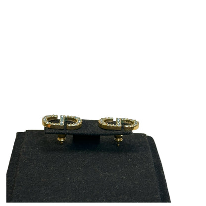 Used DIOR CD Earrings Gold，Blue