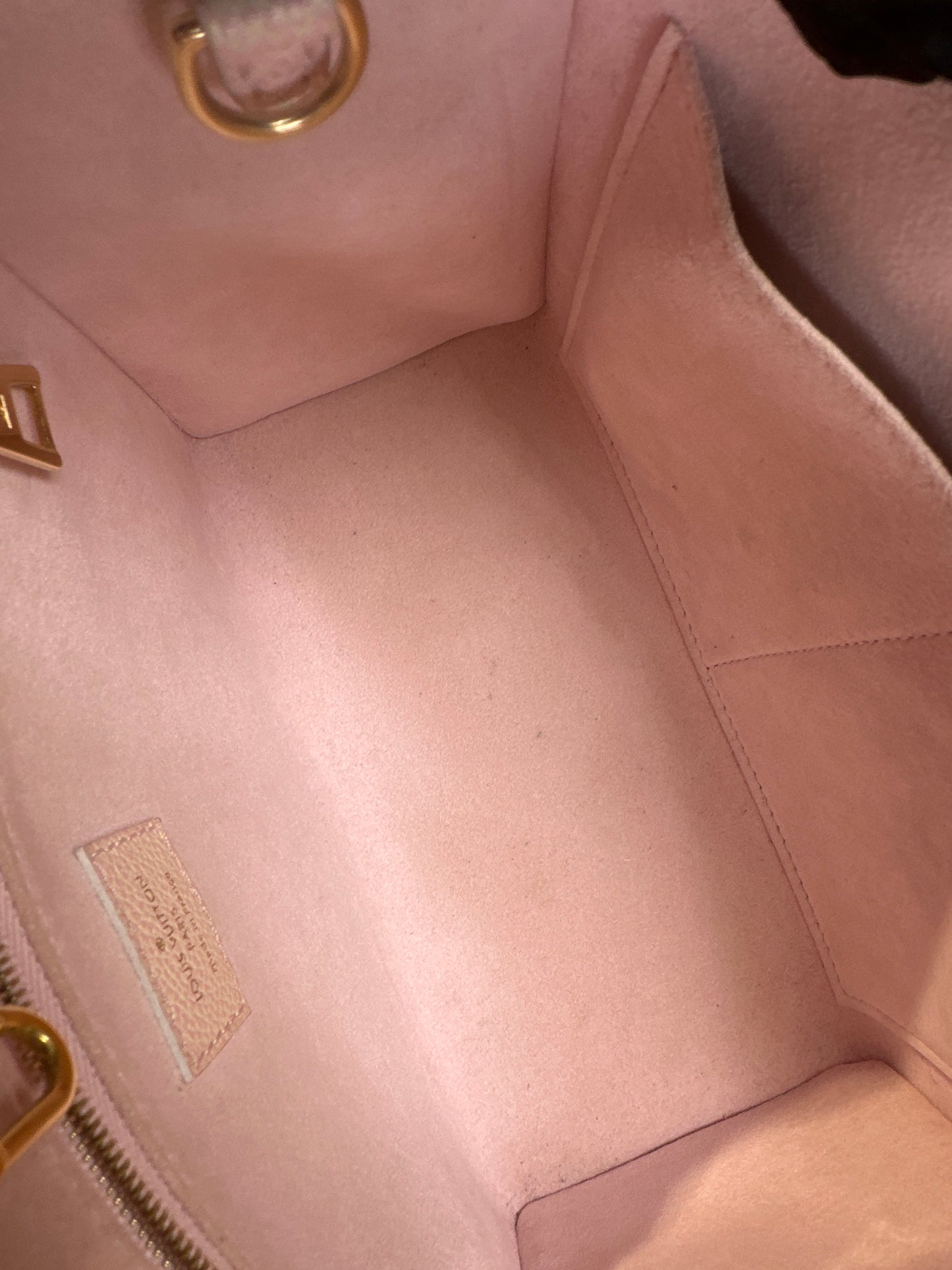 Used LOUIS VUITTON Monogram Empreinte Leather On The Go Handbag Sunrise Pastel