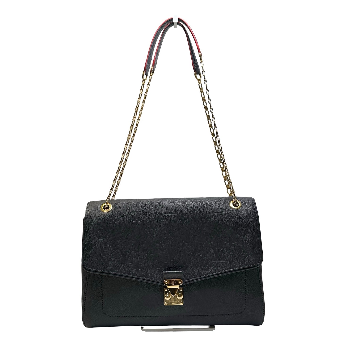 Used LOUIS VUITTON Monogram Empreinte Leather Pochette Metis Shoulder Bag Navy GHW