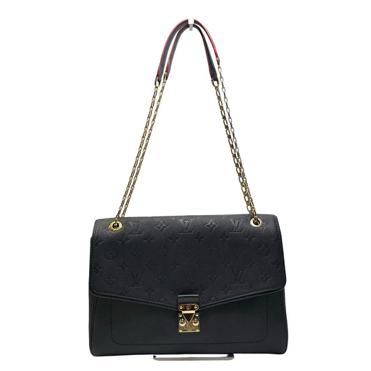 Used LOUIS VUITTON Monogram Empreinte Leather Pochette Metis Shoulder Bag Navy GHW