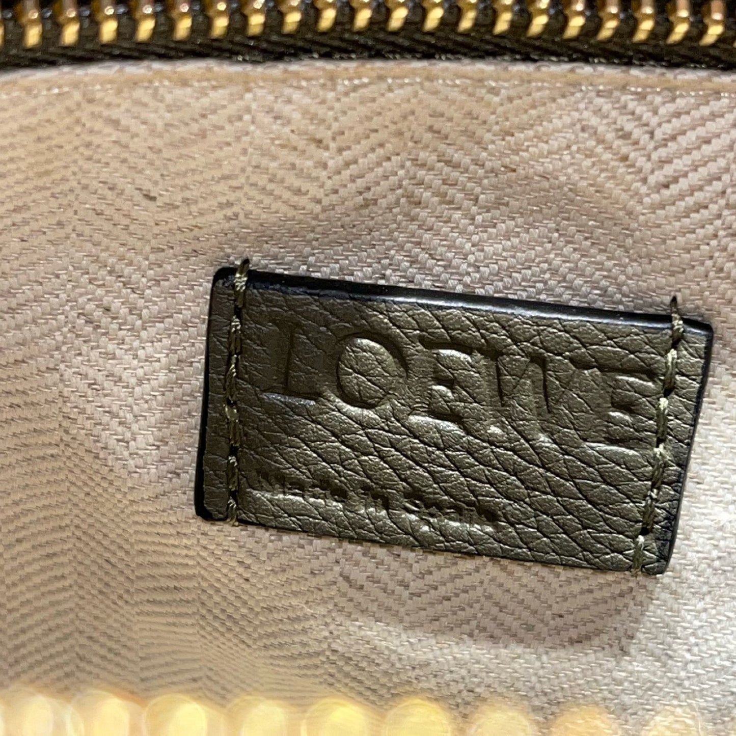 Used LOEWE Puzzle Crossbody Bag Beige Green