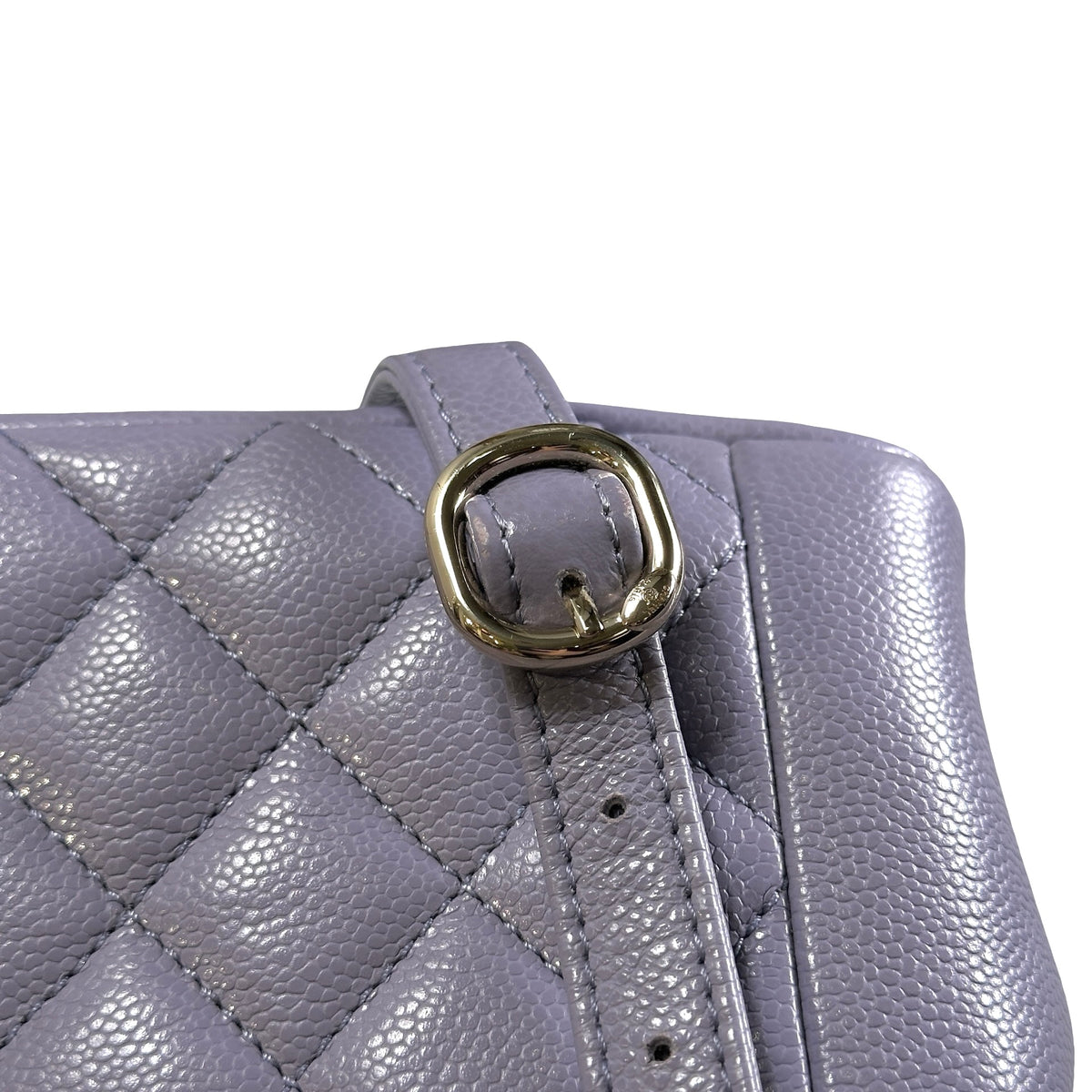 Used CHANEL Quilted Caviar Duma Backpack Purple Gold