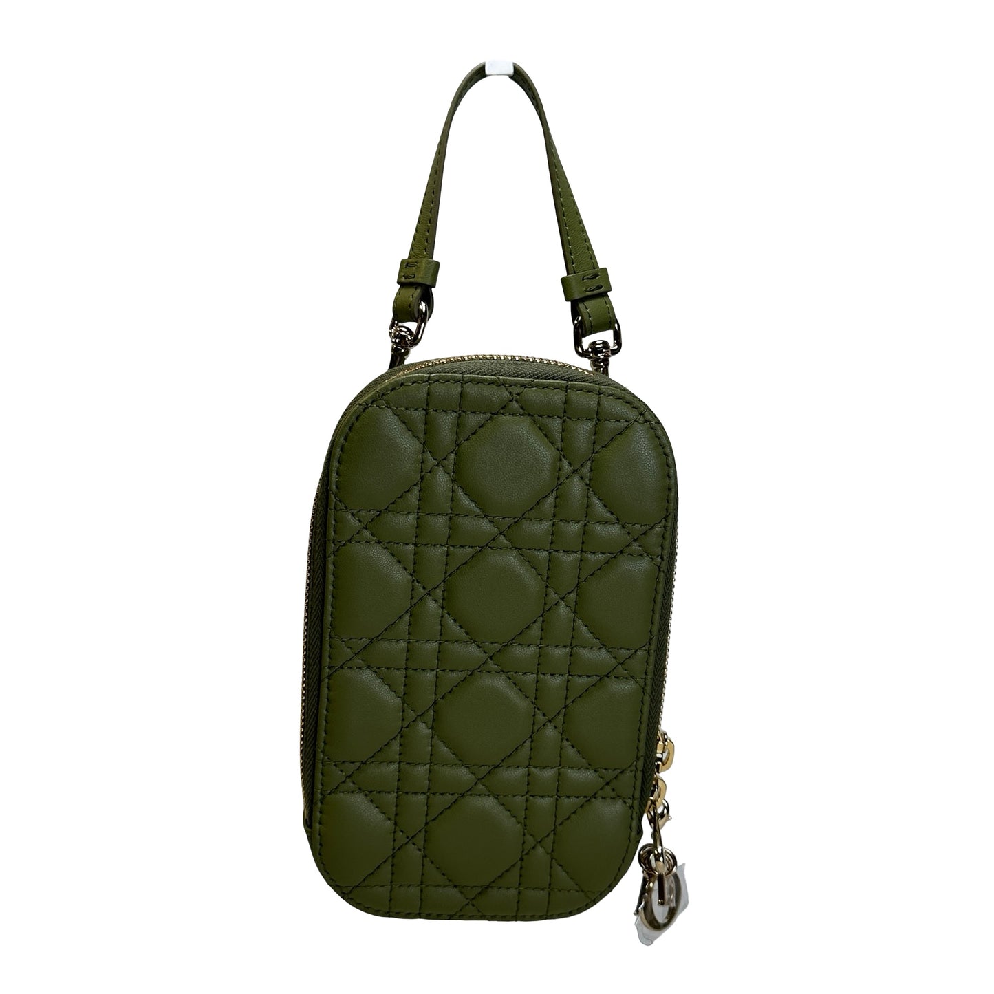 Used DIOR Cannage Cannage Pouch Green GHW