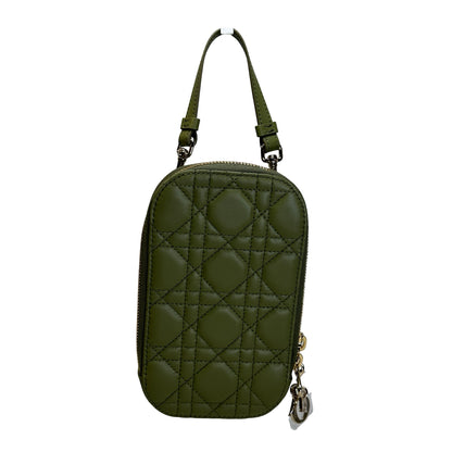 Used DIOR Cannage Cannage Pouch Green GHW