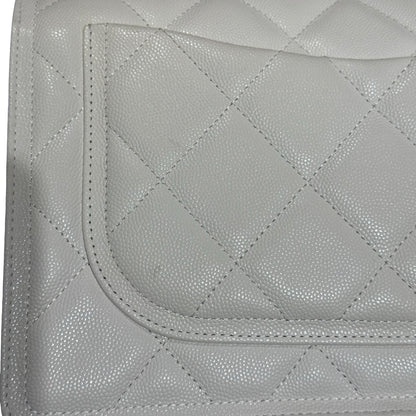 Used CHANEL Flat bag White GHW