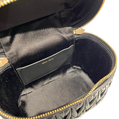 Used MIUMIU Lambskin Leather Two Way Shoulder Bag Black PHW