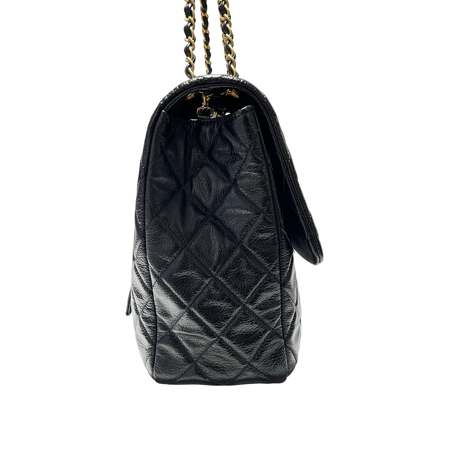 Used CHANEL Flap Shoulder Bag Black GHW