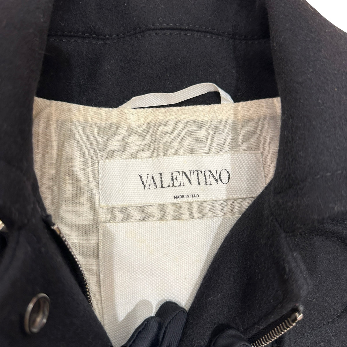 Used VALENTINO Solid Duffle Coat Clothes Black