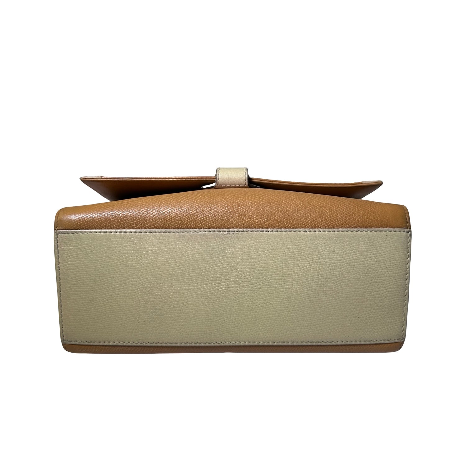 Used LOEWE Lambskin Leather Vintage Shoulder Shoulder Bag Beige Yellow