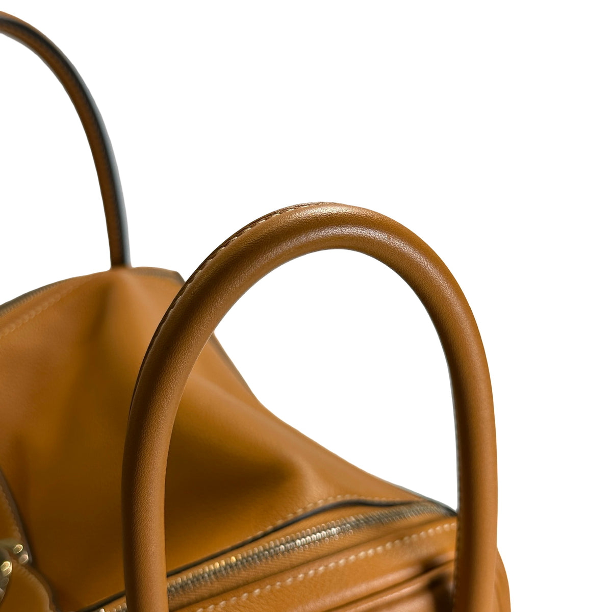 Used HERMES Leather Lindy 26 Shoulder Bag Brown PHW