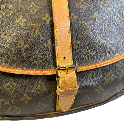 Used LOUIS VUITTON Monogram Saumur Messenger Bag Brown