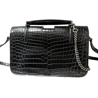 Used SAINT LAURENT Calfskin Leather Charlotte Messenger Two Way Shoulder Bag