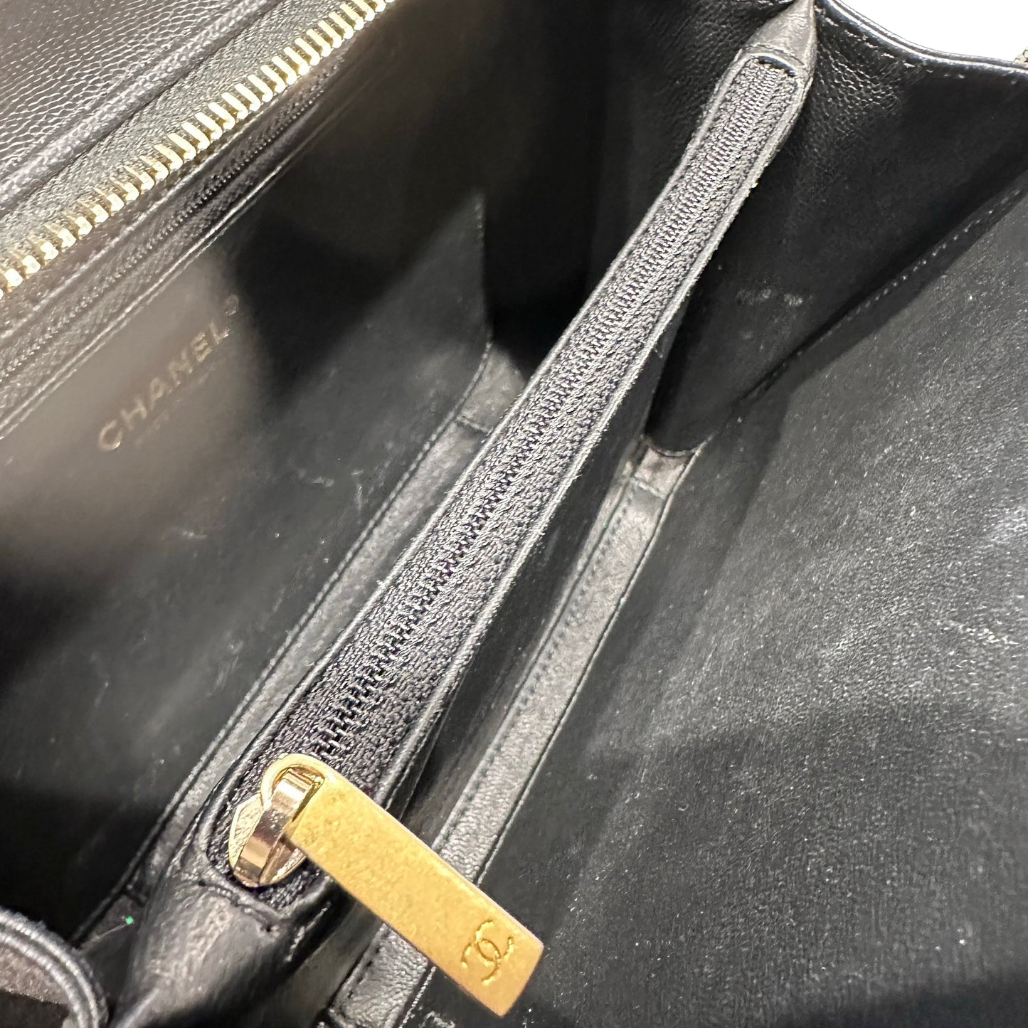 Used Chanel Vanity Case Chain Shoulder Bag Black GHW